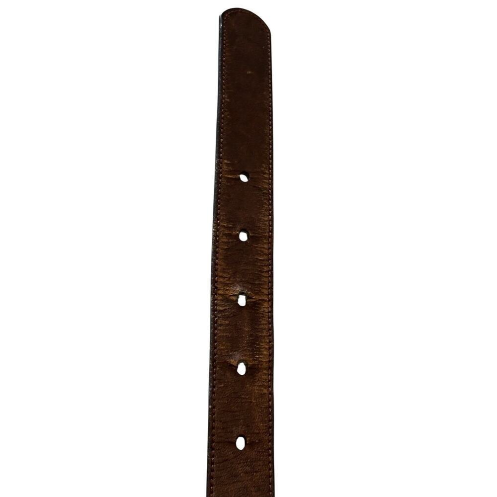 Pierre Cardin Leather Belt 34 Dress Soft Touch Cowhide Brown Vtg - Picture 5 of 6